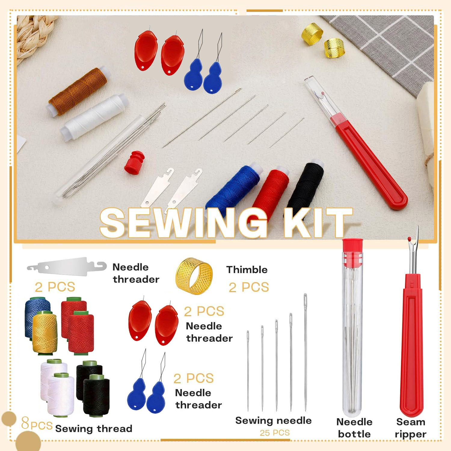 Sewing Kit - Kit de 43 aiguilles à grande