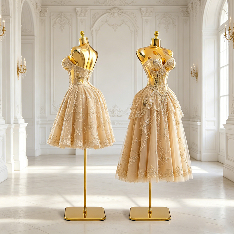 Dress Form Mannequin - Mannequin de vitrine en plastique doré