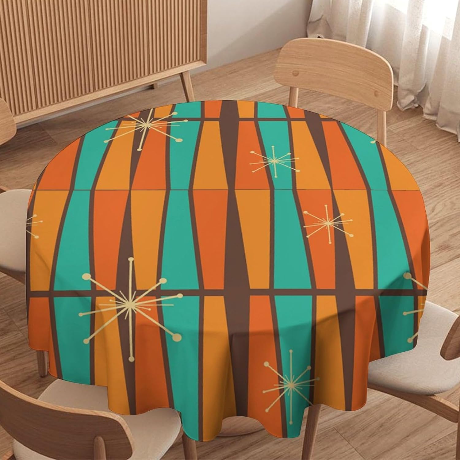 Nappe ronde géométrique orange - Century Textile & Sewing Supply By Owner avis et prix