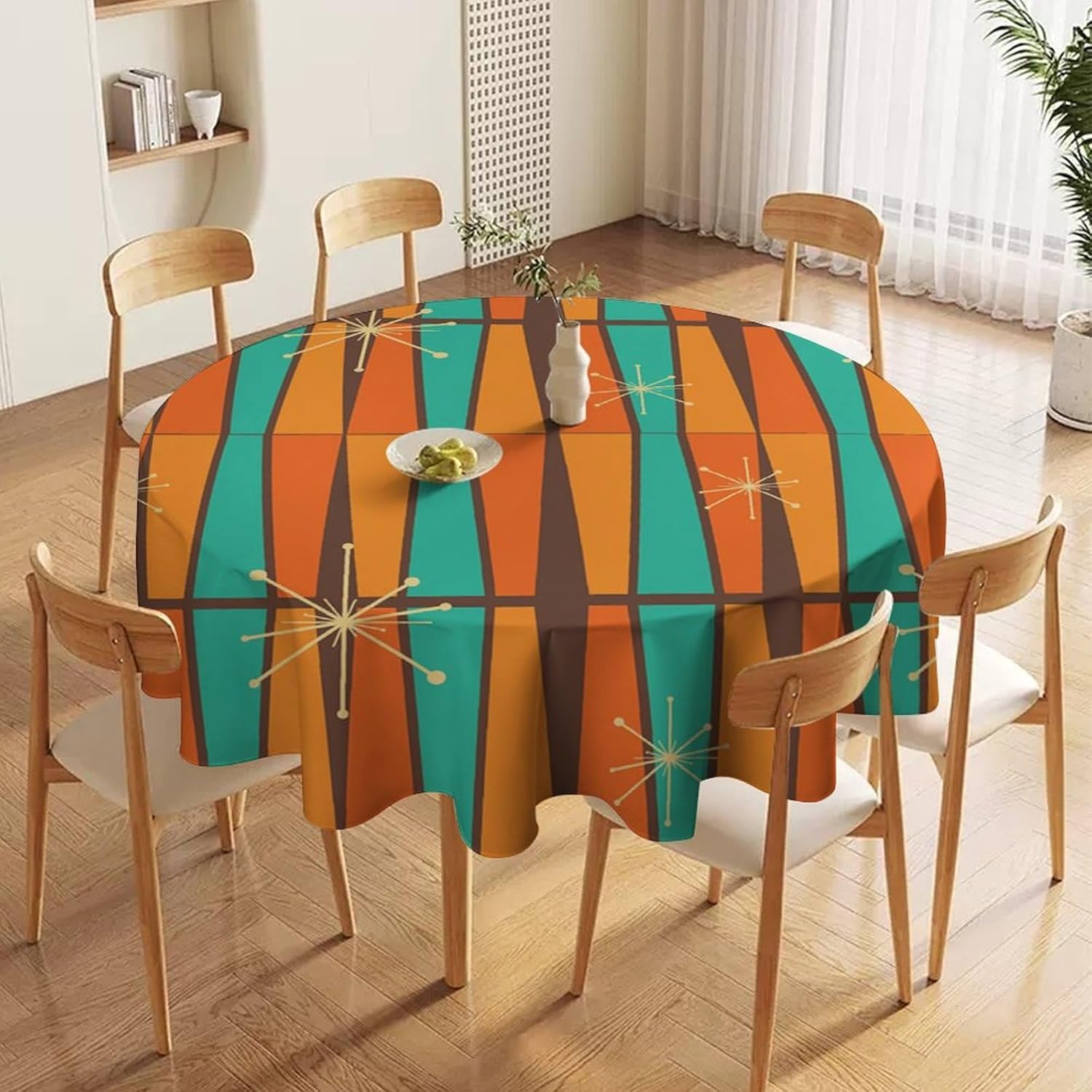 Nappe ronde géométrique orange - Century Textile & Sewing Supply By Owner avis et prix